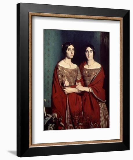 The Two Sisters, or Mesdemoiselles Chasseriau: Marie-Antoinette-Adele and Genevieve, 1843-Theodore Chasseriau-Framed Giclee Print