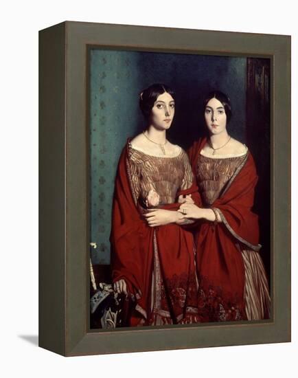 The Two Sisters, or Mesdemoiselles Chasseriau: Marie-Antoinette-Adele and Genevieve, 1843-Theodore Chasseriau-Framed Premier Image Canvas