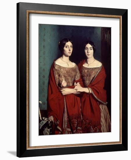 The Two Sisters, or Mesdemoiselles Chasseriau: Marie-Antoinette-Adele and Genevieve, 1843-Theodore Chasseriau-Framed Giclee Print