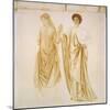 The Two Wives of Jason, before 1872 (Watercolour and Bodycolour over Black Chalk on Paper)-Edward Burne-Jones-Mounted Giclee Print