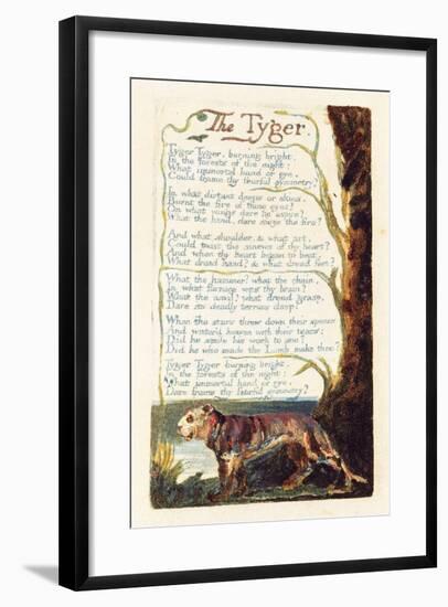 'The Tyger', Plate 41 from 'Songs of Experience', 1794-William Blake-Framed Giclee Print