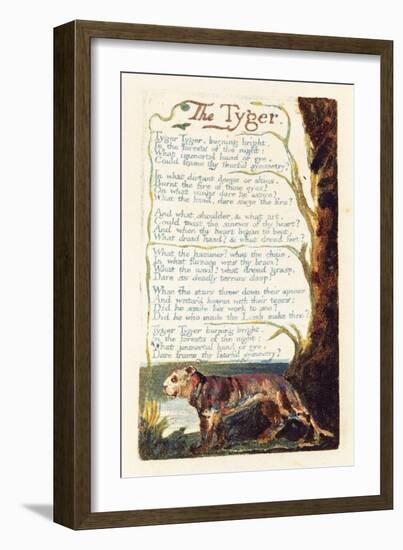 'The Tyger', Plate 41 from 'Songs of Experience', 1794-William Blake-Framed Giclee Print