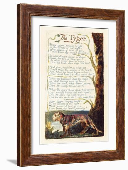 'The Tyger', Plate 41 from 'Songs of Experience', 1794-William Blake-Framed Giclee Print