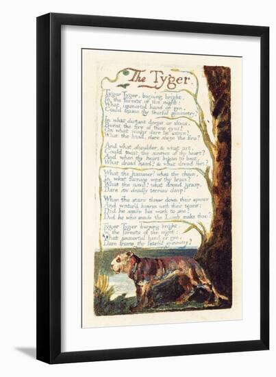 'The Tyger', Plate 41 from 'Songs of Experience', 1794-William Blake-Framed Giclee Print