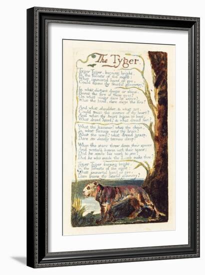 'The Tyger', Plate 41 from 'Songs of Experience', 1794-William Blake-Framed Giclee Print