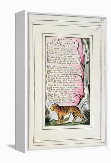 The Tyger: Plate 43 from 'Songs of Innocence and of Experience' C.1802-08-William Blake-Framed Premier Image Canvas
