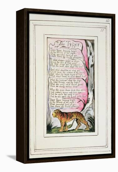 The Tyger: Plate 43 from 'Songs of Innocence and of Experience' C.1802-08-William Blake-Framed Premier Image Canvas