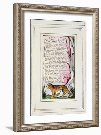 The Tyger: Plate 43 from 'Songs of Innocence and of Experience' C.1802-08-William Blake-Framed Giclee Print