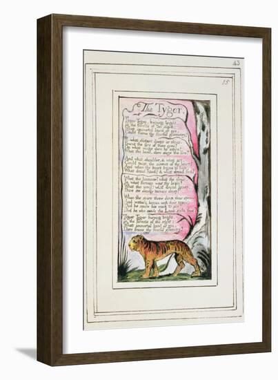 The Tyger: Plate 43 from 'Songs of Innocence and of Experience' C.1802-08-William Blake-Framed Giclee Print