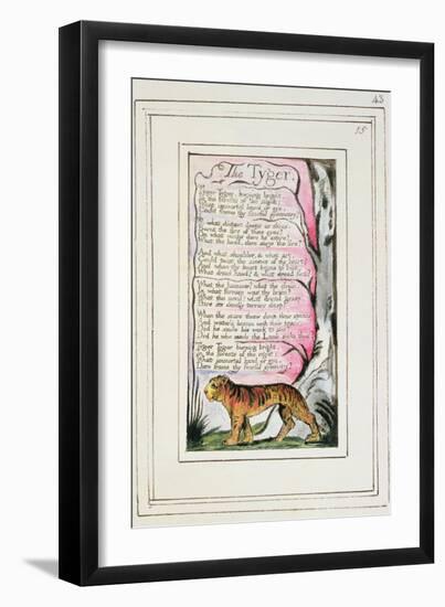 The Tyger: Plate 43 from 'Songs of Innocence and of Experience' C.1802-08-William Blake-Framed Giclee Print
