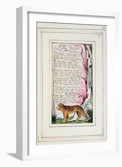 The Tyger: Plate 43 from 'Songs of Innocence and of Experience' C.1802-08-William Blake-Framed Giclee Print