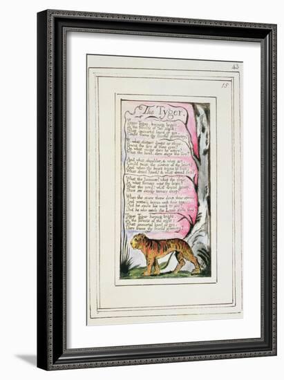 The Tyger: Plate 43 from 'Songs of Innocence and of Experience' C.1802-08-William Blake-Framed Giclee Print