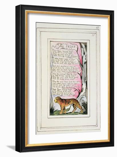 The Tyger: Plate 43 from 'Songs of Innocence and of Experience' C.1802-08-William Blake-Framed Giclee Print
