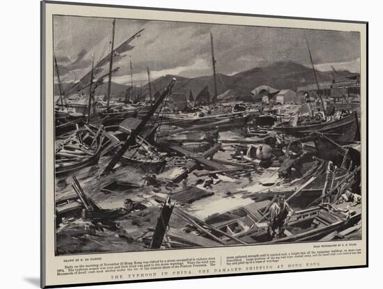 The Typhoon in China, the Damaged Shipping at Hong Kong-Frederic De Haenen-Mounted Giclee Print