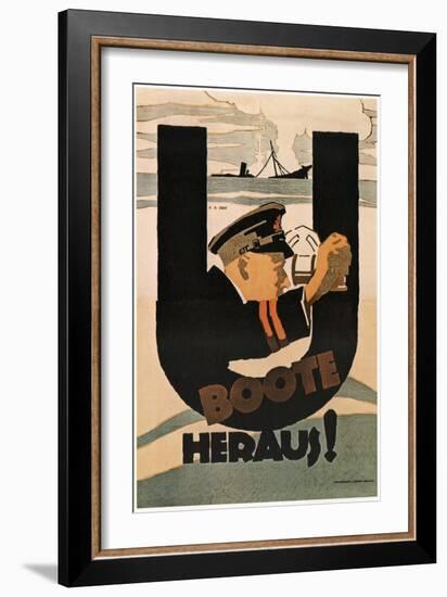 The U-Boats are Out!, 1917-Hans Rudi Erdt-Framed Giclee Print