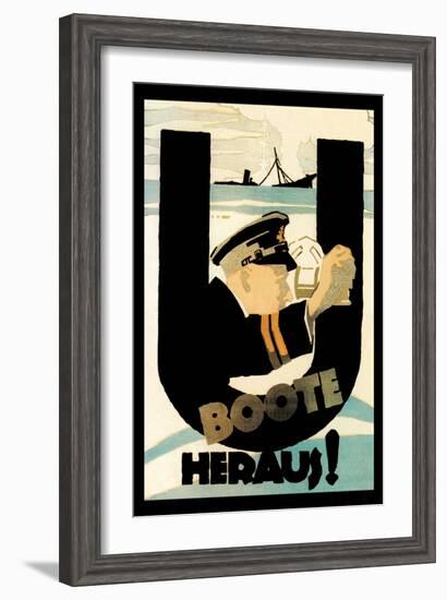 The U-Boats Are Out-Hans Rudi Erdt-Framed Art Print