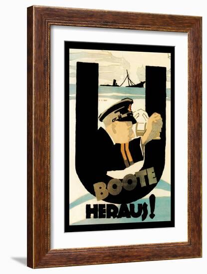 The U-Boats Are Out-Hans Rudi Erdt-Framed Art Print