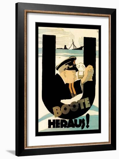 The U-Boats Are Out-Hans Rudi Erdt-Framed Art Print