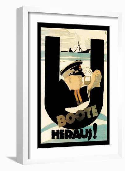 The U-Boats Are Out-Hans Rudi Erdt-Framed Art Print