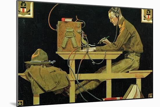 The U.S. Army Teaches Trades (or The Telegrapher)-Norman Rockwell-Mounted Giclee Print