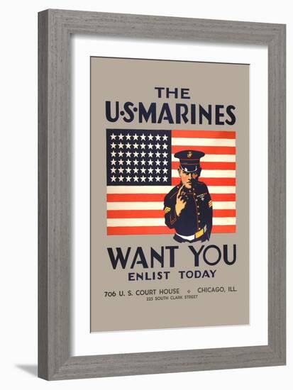 The U.S. Marines Want You-null-Framed Art Print