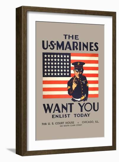 The U.S. Marines Want You-null-Framed Art Print