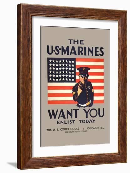 The U.S. Marines Want You-null-Framed Art Print