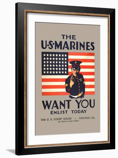 The U.S. Marines Want You-null-Framed Art Print