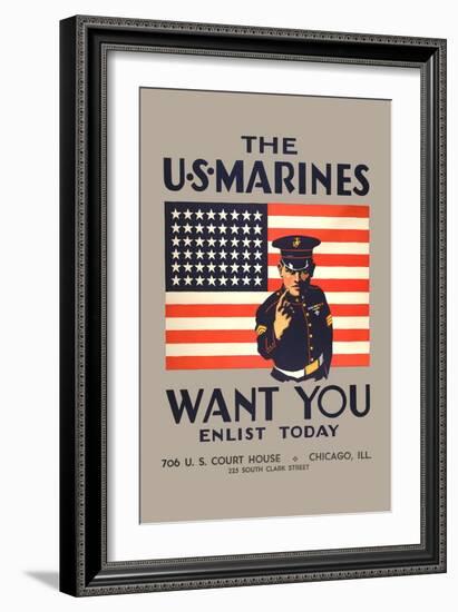 The U.S. Marines Want You-null-Framed Art Print