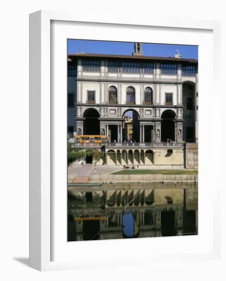 The Uffizi Reflected in the Arno River, Florence, Tuscany, Italy-Nedra Westwater-Framed Photographic Print