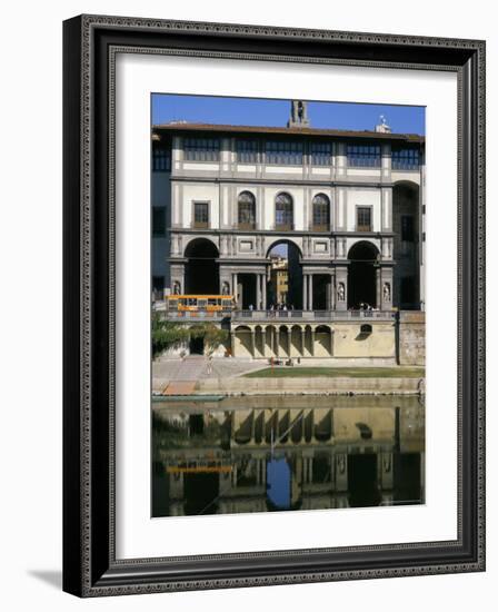 The Uffizi Reflected in the Arno River, Florence, Tuscany, Italy-Nedra Westwater-Framed Photographic Print