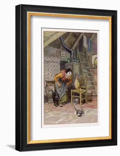 The Ugly Duckling at Home with the Old Woman and Her Other Beasts-Paul Hey-Framed Photographic Print