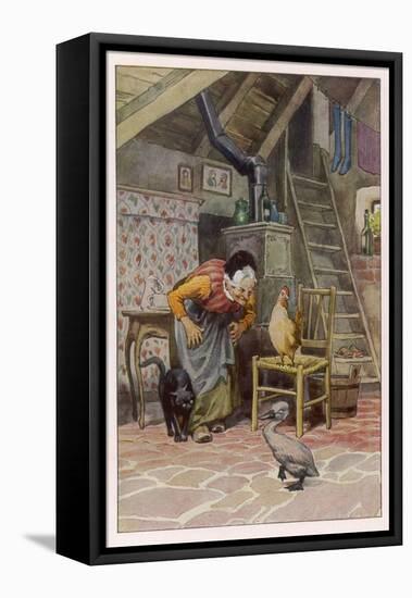 The Ugly Duckling at Home with the Old Woman and Her Other Beasts-Paul Hey-Framed Premier Image Canvas