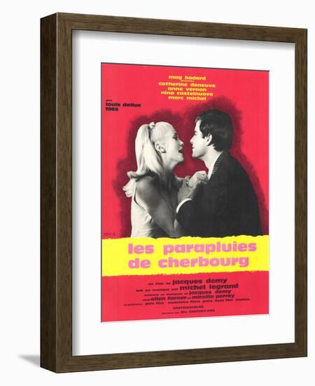 The Umbrellas of Cherbourg, French Movie Poster, 1964-null-Framed Art Print