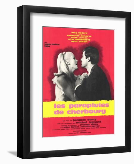 The Umbrellas of Cherbourg, French Movie Poster, 1964-null-Framed Art Print