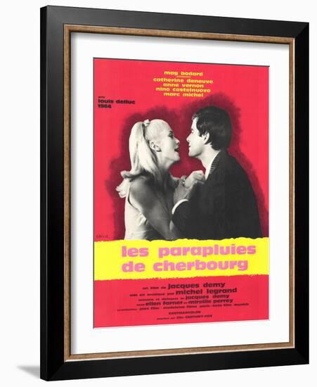 The Umbrellas of Cherbourg, French Movie Poster, 1964-null-Framed Art Print