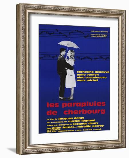 The Umbrellas of Cherbourg, French Movie Poster, 1964-null-Framed Art Print