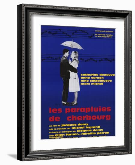 The Umbrellas of Cherbourg, French Movie Poster, 1964-null-Framed Art Print
