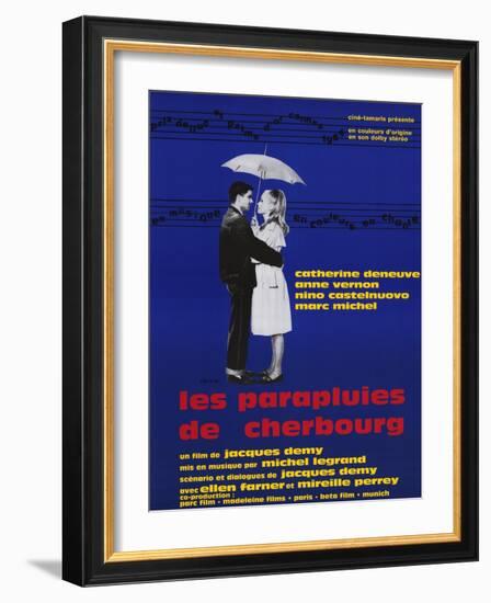 The Umbrellas of Cherbourg, French Movie Poster, 1964-null-Framed Art Print