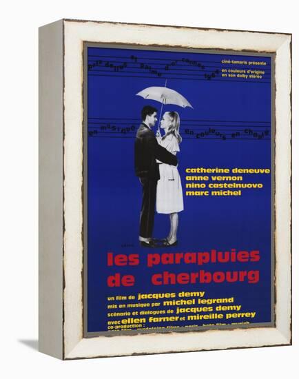 The Umbrellas of Cherbourg, French Movie Poster, 1964-null-Framed Stretched Canvas