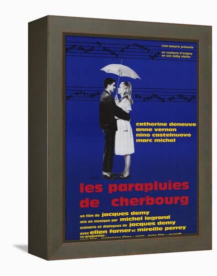 The Umbrellas of Cherbourg, French Movie Poster, 1964-null-Framed Stretched Canvas