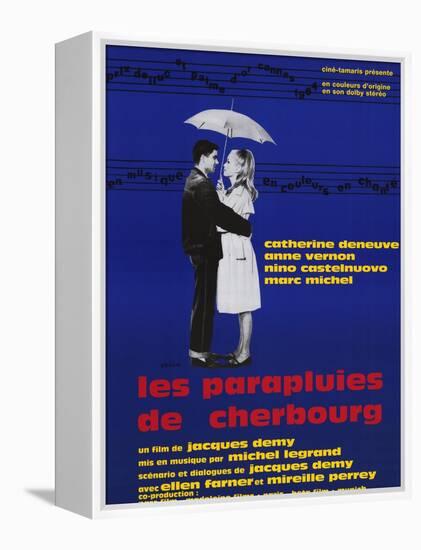 The Umbrellas of Cherbourg, French Movie Poster, 1964-null-Framed Stretched Canvas