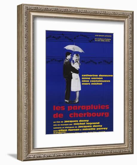 The Umbrellas of Cherbourg, French Movie Poster, 1964-null-Framed Premium Giclee Print