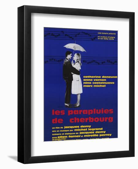 The Umbrellas of Cherbourg, French Movie Poster, 1964-null-Framed Premium Giclee Print