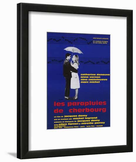 The Umbrellas of Cherbourg, French Movie Poster, 1964-null-Framed Premium Giclee Print