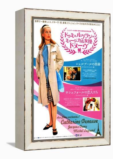 The Umbrellas of Cherbourg, Japanese Movie Poster, 1964-null-Framed Stretched Canvas