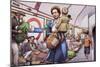 The Underground During the Blitz-Pat Nicolle-Mounted Giclee Print