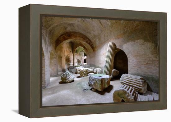 The Underground of the Flavian Amphitheater, Pozzuoli, Naples-Carlo Morucchio-Framed Premier Image Canvas