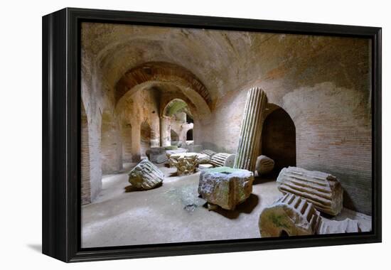 The Underground of the Flavian Amphitheater, Pozzuoli, Naples-Carlo Morucchio-Framed Premier Image Canvas