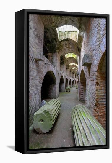 The Underground of the Flavian Amphitheater, Pozzuoli, Naples-Carlo Morucchio-Framed Premier Image Canvas